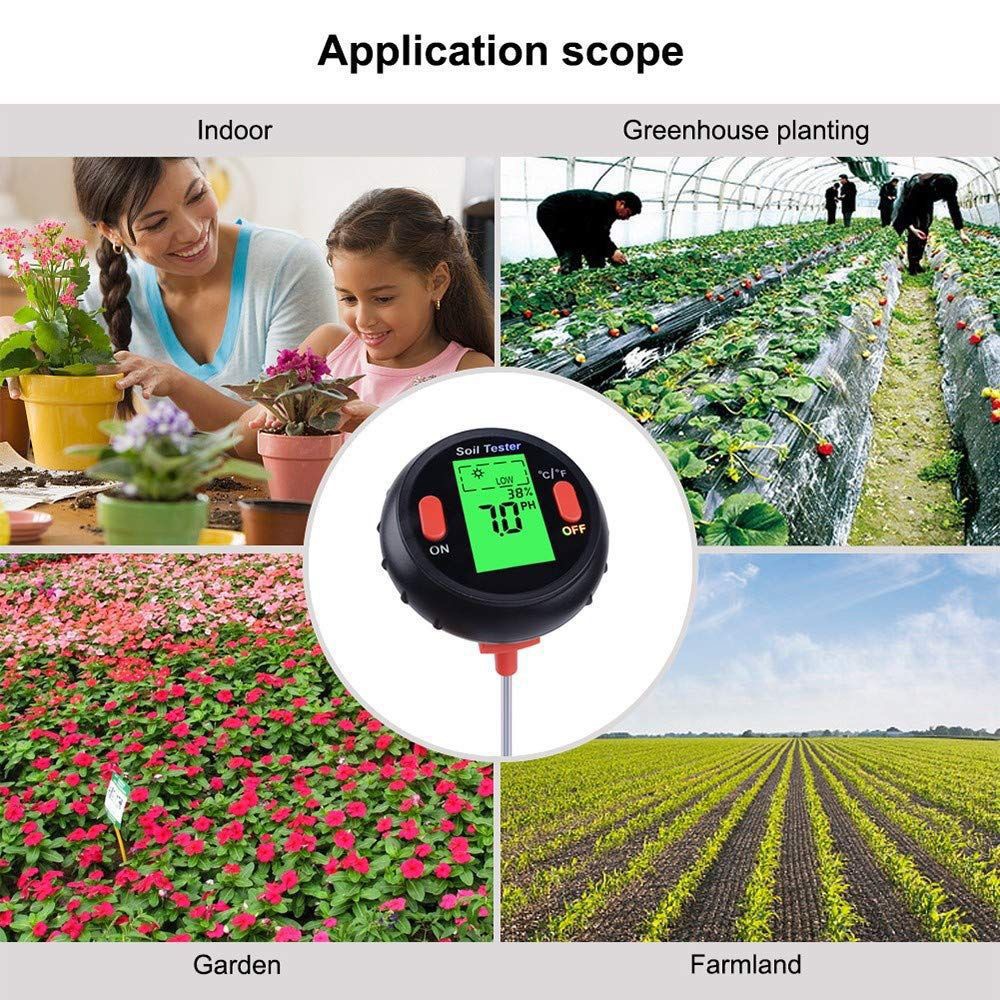 5 in 1 Soil Moisture Sunlight PH Humidity Temperature Tester