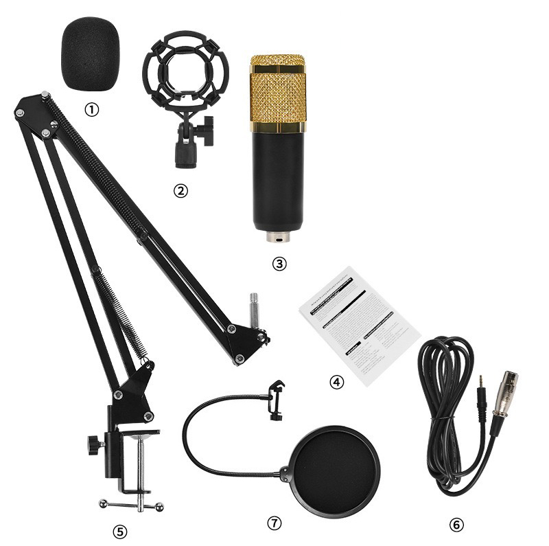 Recording Studio Condenser Microphone with Adjustable Stand