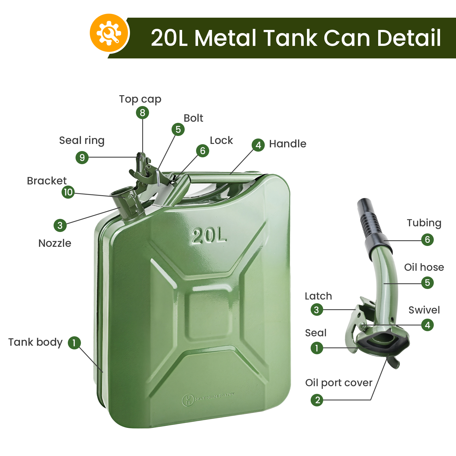Transfer Tank 5 Gallon/20L Portable Storage Transfer Container