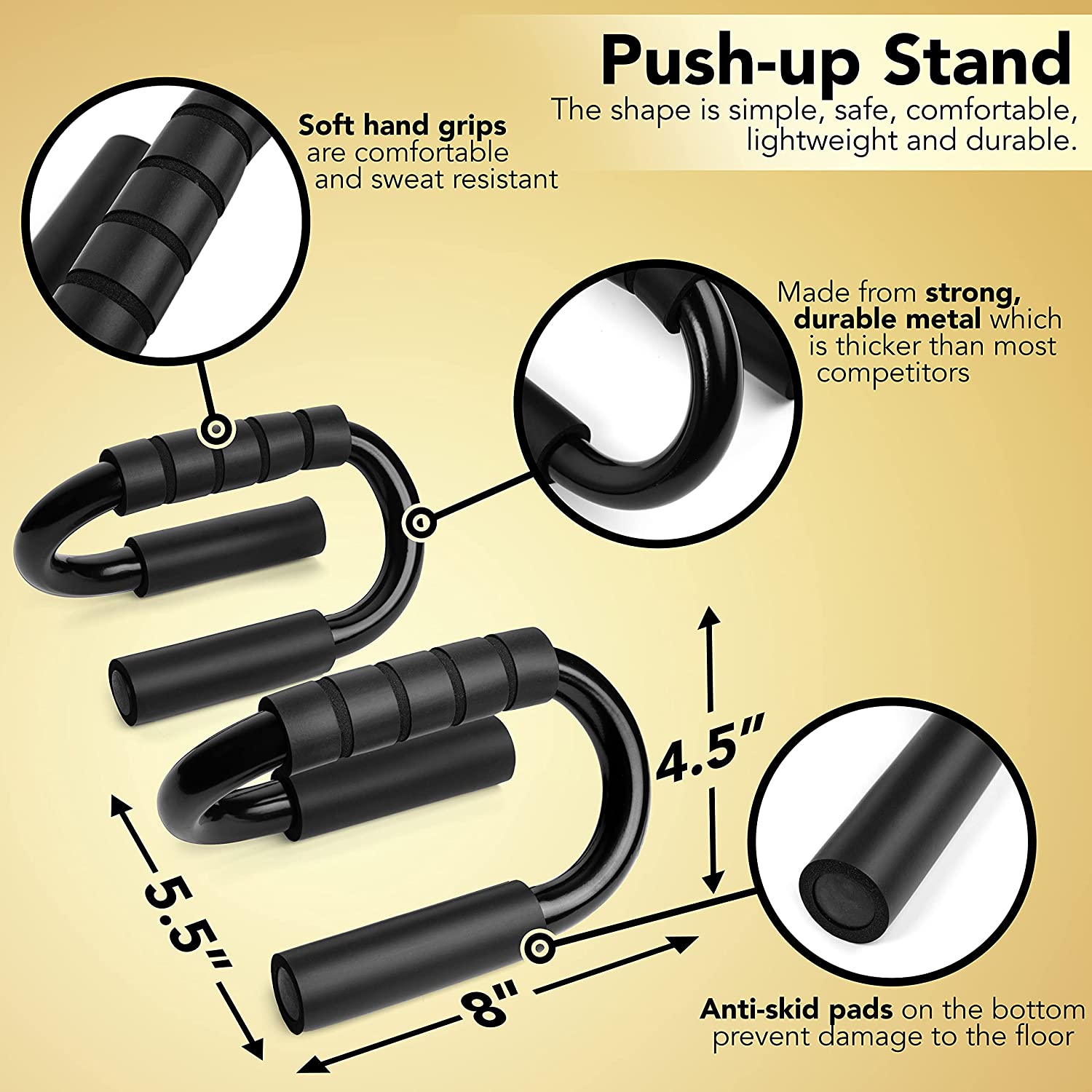 Tucolax Pushup Bars Solid Steel Handle Stands
